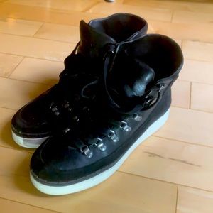 Black designer high top VINCE sneakers